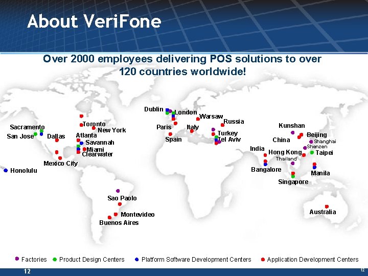 About Veri. Fone Over 2000 employees delivering POS solutions to over 120 countries worldwide!