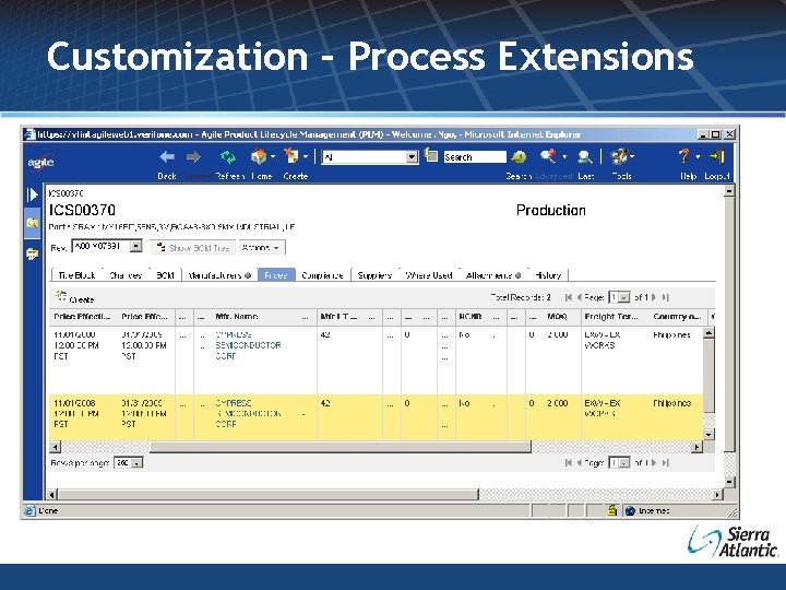 Customization – Process Extensions 