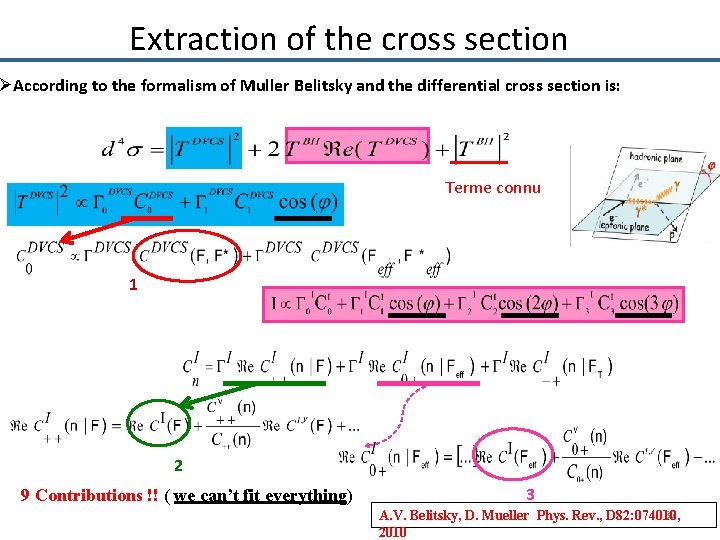 Extraction of the cross section ØAccording to the formalism of Muller Belitsky and the