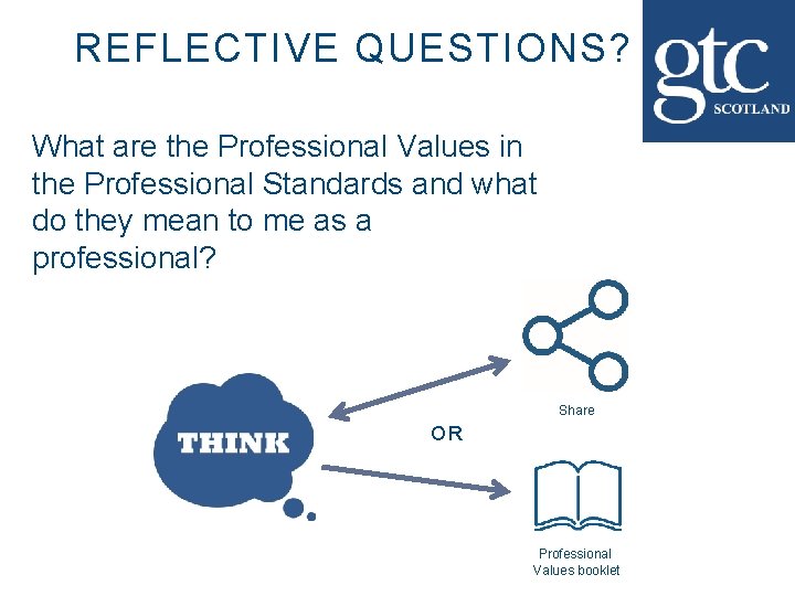 REFLECTIVE QUESTIONS? What are the Professional Values in the Professional Standards and what do
