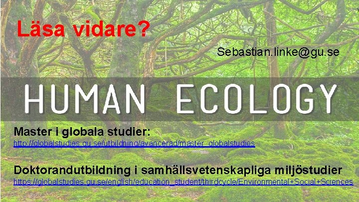 ) Läsa vidare? Sebastian. linke@gu. se Master i globala studier: http: //globalstudies. gu. se/utbildning/avancerad/master_globalstudies