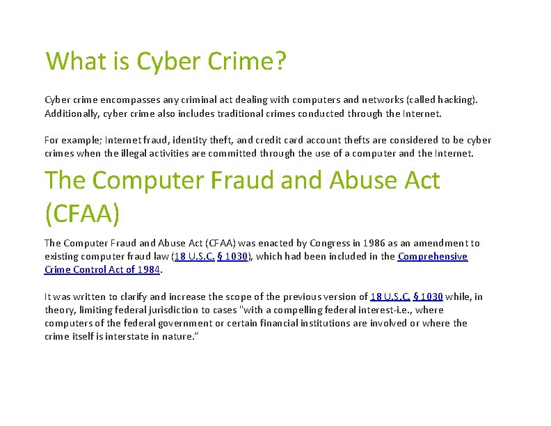 What is Cyber Crime? Cyber crime encompasses any criminal act dealing with computers and What is Cyber Crime? Cyber crime encompasses any criminal act dealing with computers and