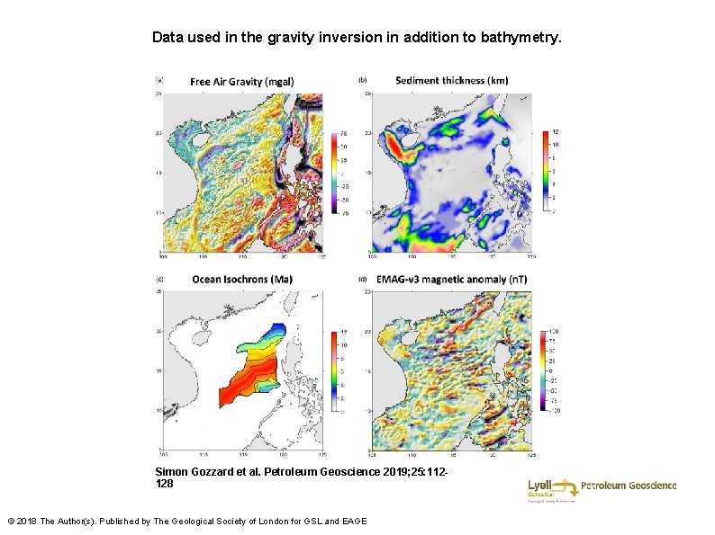 Data used in the gravity inversion in addition to bathymetry. Simon Gozzard et al.