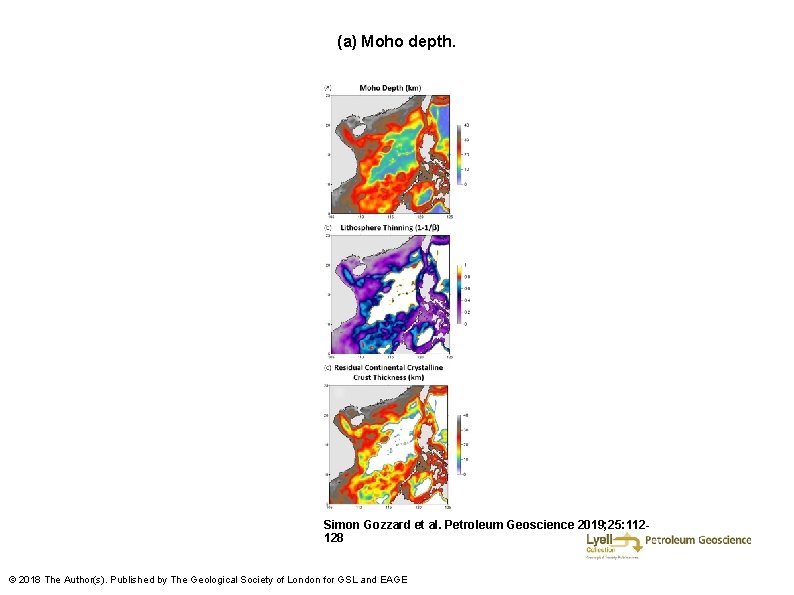 (a) Moho depth. Simon Gozzard et al. Petroleum Geoscience 2019; 25: 112128 © 2018