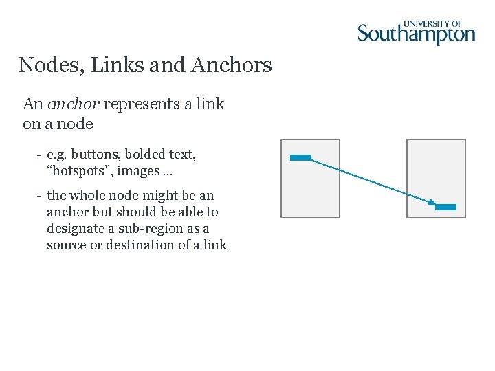 Nodes, Links and Anchors An anchor represents a link on a node - e. Nodes, Links and Anchors An anchor represents a link on a node - e.