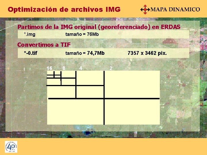 Optimización de archivos IMG Partimos de la IMG original (georeferenciado) en ERDAS *. img