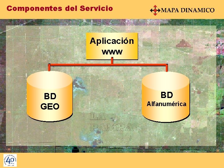 Componentes del Servicio Aplicación www BD Map. Serve GEO BD Map. Serve Alfanumérica 