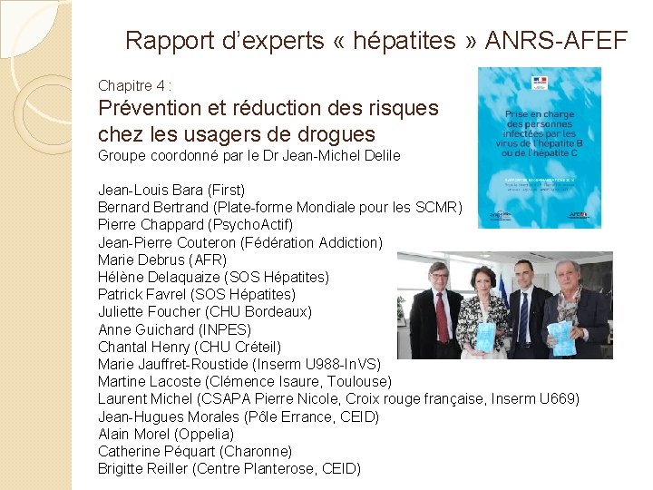 Rapport d’experts « hépatites » ANRS-AFEF Chapitre 4 : Prévention et réduction des risques