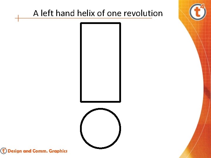 A left hand helix of one revolution 