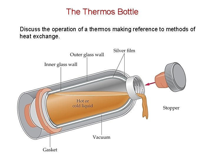 The Thermos Bottle Discuss the operation of a thermos making reference to methods of