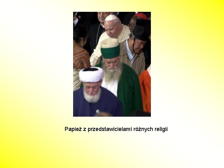 Papież z przedstawicielami różnych religii 