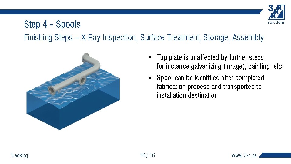 Step 4 - Spools Finishing Steps – X-Ray Inspection, Surface Treatment, Storage, Assembly §
