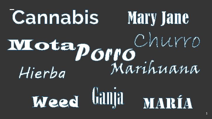 Cannabis Mota Hierba Mary Jane Churro Porro Marihuana Weed Ganja María 1 