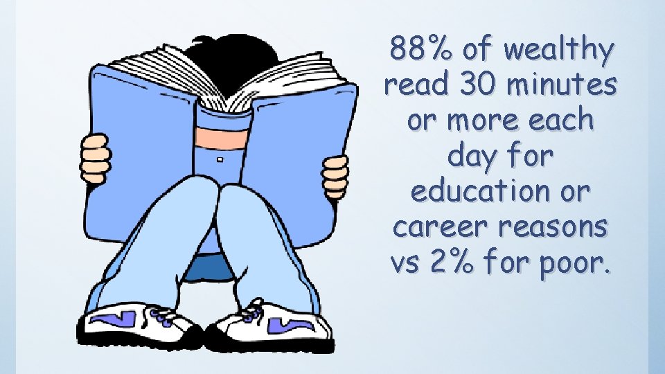 88% of wealthy read 30 minutes or more each day for education or career