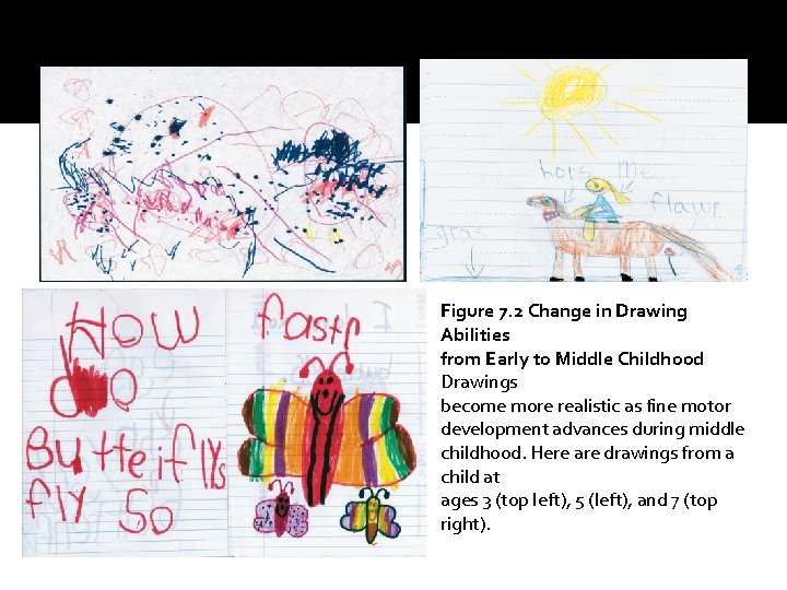 Figure 7. 2 Change in Drawing Abilities from Early to Middle Childhood Drawings become