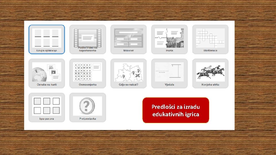 Predlošci za izradu edukativnih igrica 