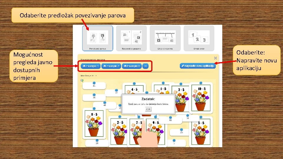 Odaberite predložak povezivanje parova Mogućnost pregleda javno dostupnih primjera Odaberite: Napravite novu aplikaciju 