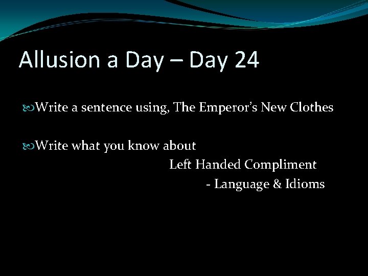 Allusion a Day – Day 24 Write a sentence using, The Emperor’s New Clothes Allusion a Day – Day 24 Write a sentence using, The Emperor’s New Clothes