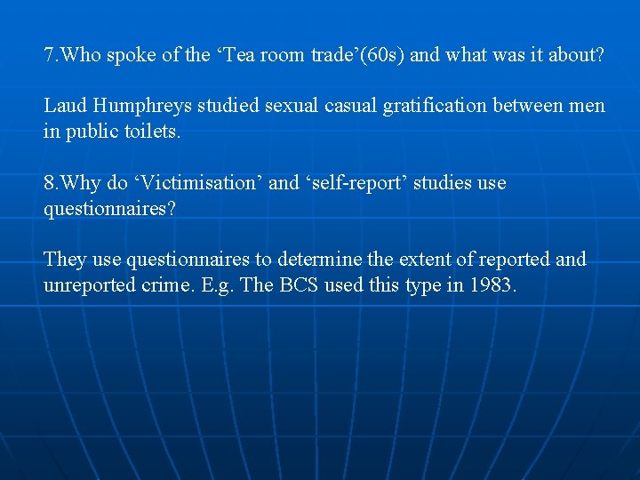 7. Who spoke of the ‘Tea room trade’(60 s) and what was it about? 7. Who spoke of the ‘Tea room trade’(60 s) and what was it about?