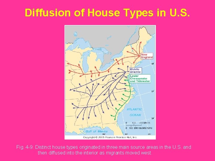 Diffusion of House Types in U. S. Fig. 4 -9: Distinct house types originated