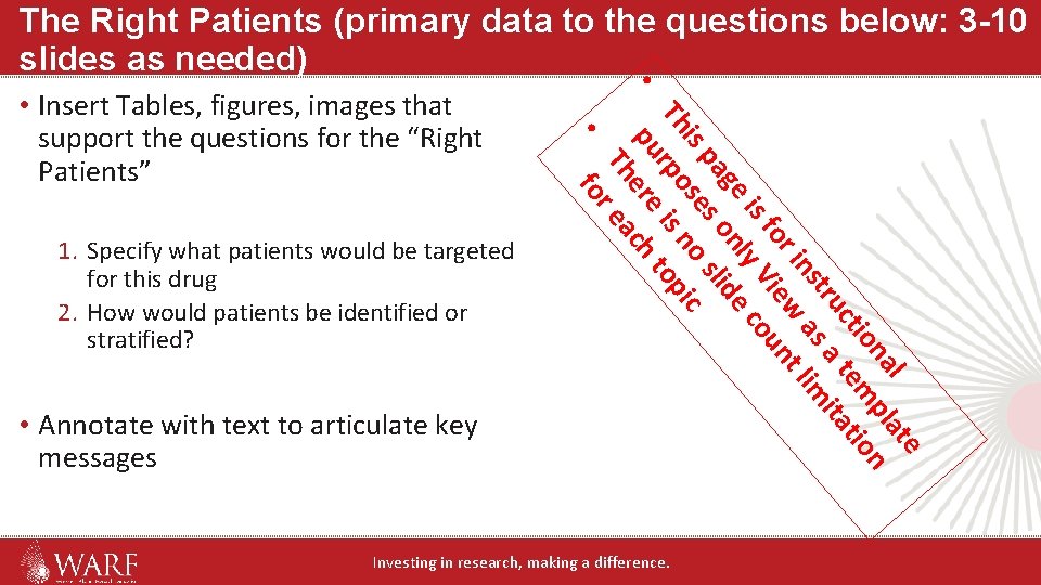 The Right Patients (primary data to the questions below: 3 -10 slides as needed) The Right Patients (primary data to the questions below: 3 -10 slides as needed)