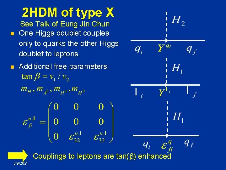 2 HDM of type X n n See Talk of Eung Jin Chun One