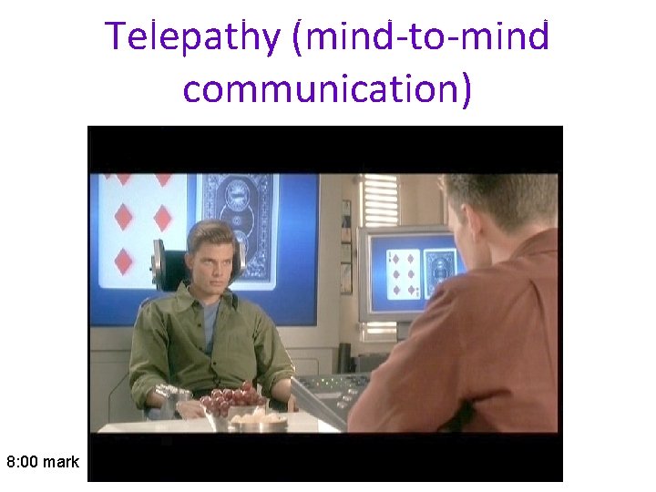 Telepathy (mind-to-mind communication) 8: 00 mark Telepathy (mind-to-mind communication) 8: 00 mark