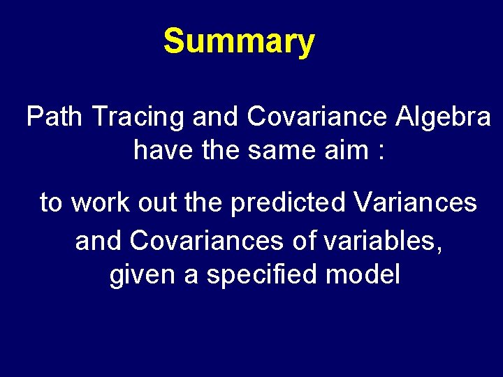 Summary Path Tracing and Covariance Algebra have the same aim : to work out