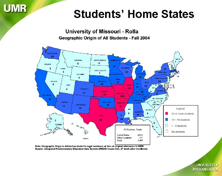 Students’ Home States 
