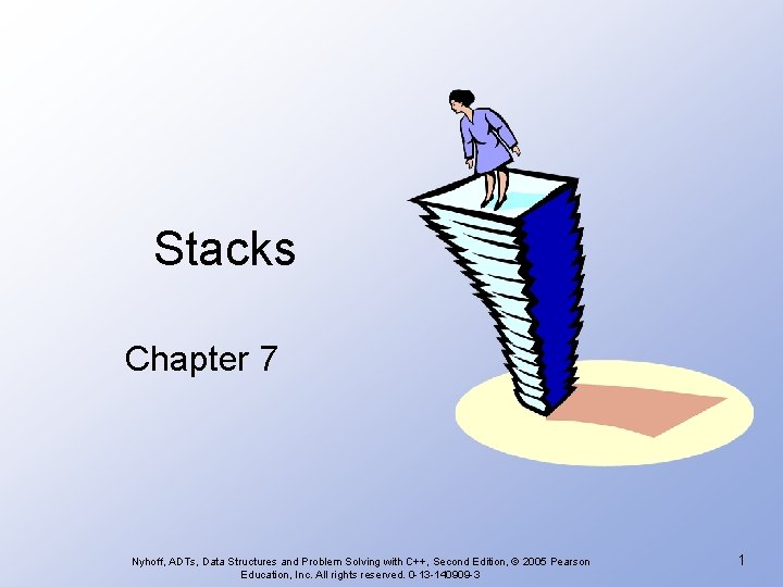 Stacks Chapter 7 Nyhoff, ADTs, Data Structures and Problem Solving with C++, Second Edition,