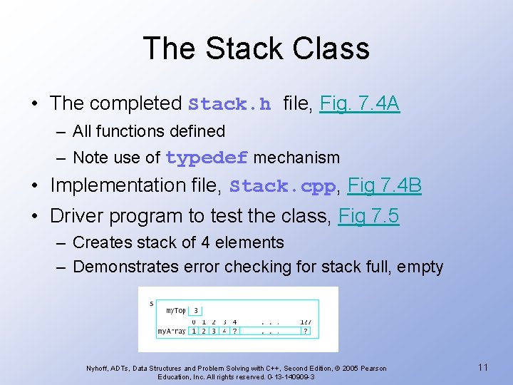 The Stack Class • The completed Stack. h file, Fig. 7. 4 A –