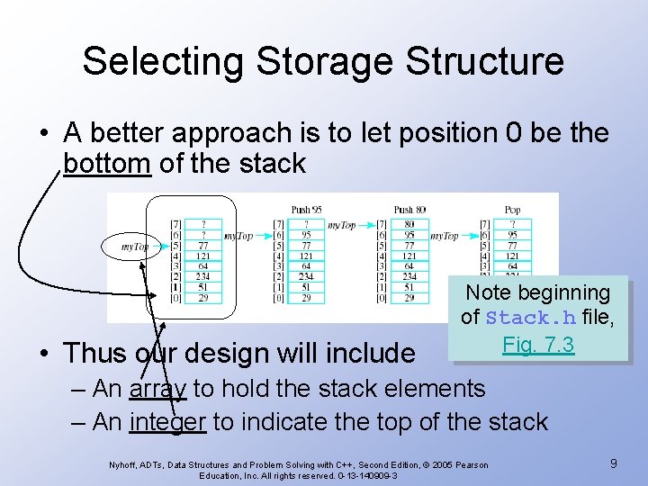 Selecting Storage Structure • A better approach is to let position 0 be the