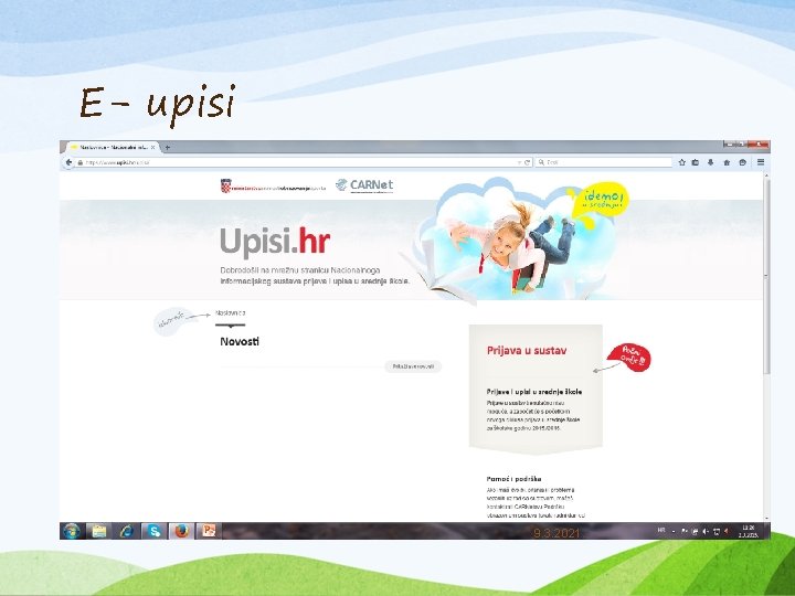 E- upisi 9. 3. 2021. 