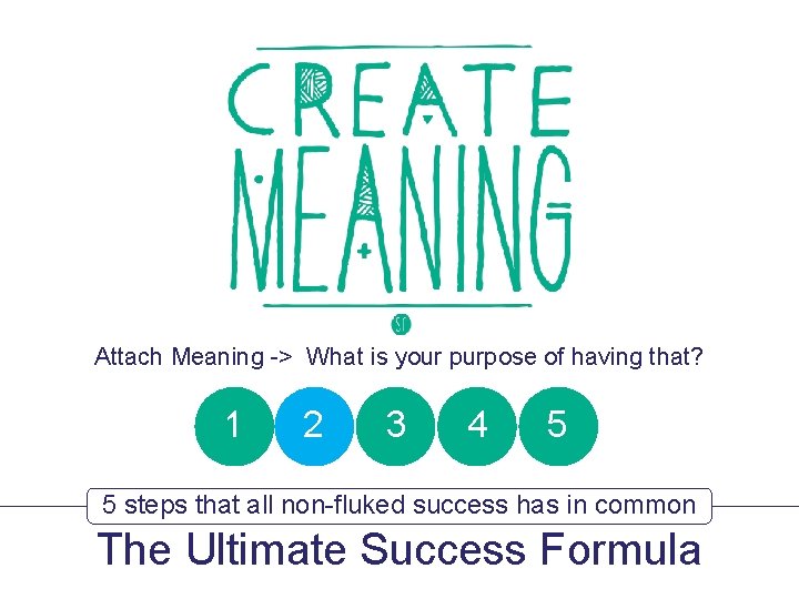 Attach Meaning -> What is your purpose of having that? 1 2 3 4