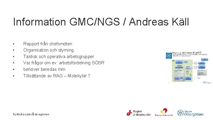 Information GMC/NGS / Andreas Käll • • • Rapport från chefsmöten Organisation och styrning