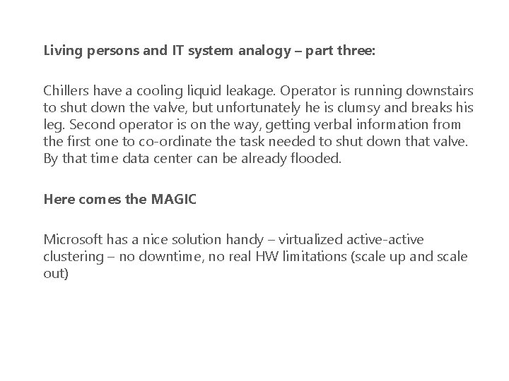 Living persons and IT system analogy – part three: Chillers have a cooling liquid Living persons and IT system analogy – part three: Chillers have a cooling liquid