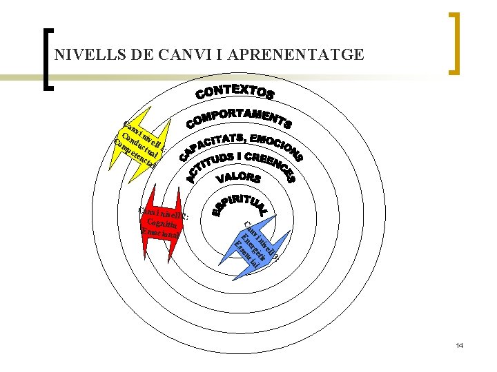 NIVELLS DE CANVI I APRENENTATGE Ca n Co vi ni Co nd vel mp