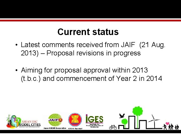 Current status • Latest comments received from JAIF (21 Aug. 2013) – Proposal revisions