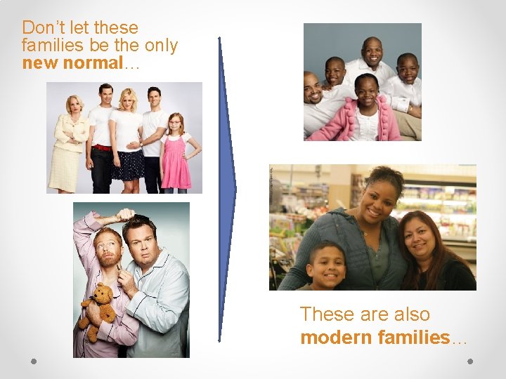 Don’t let these families be the only new normal… These are also modern families…
