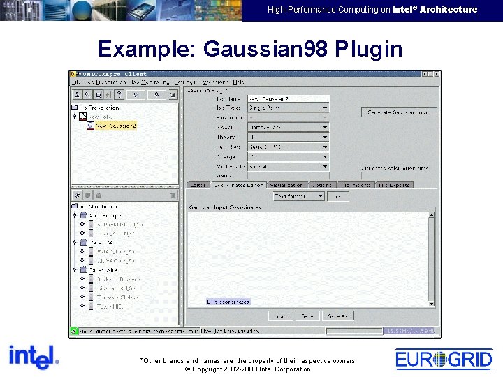 EMEA HPTC Virtual Team High-Performance Computing on Intel® Architecture Example: Gaussian 98 Plugin *Other