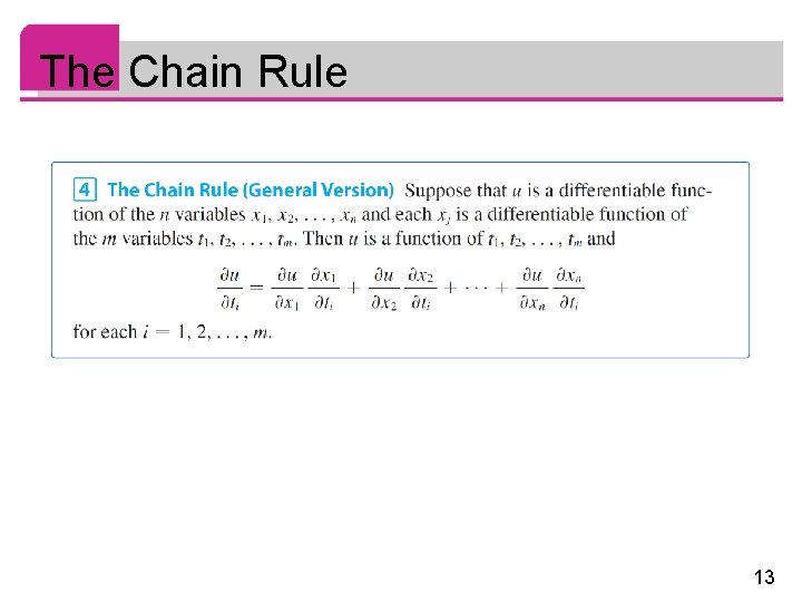 The Chain Rule 13 