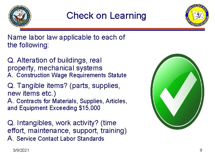 Check on Learning Name labor law applicable to each of the following: Q. Alteration