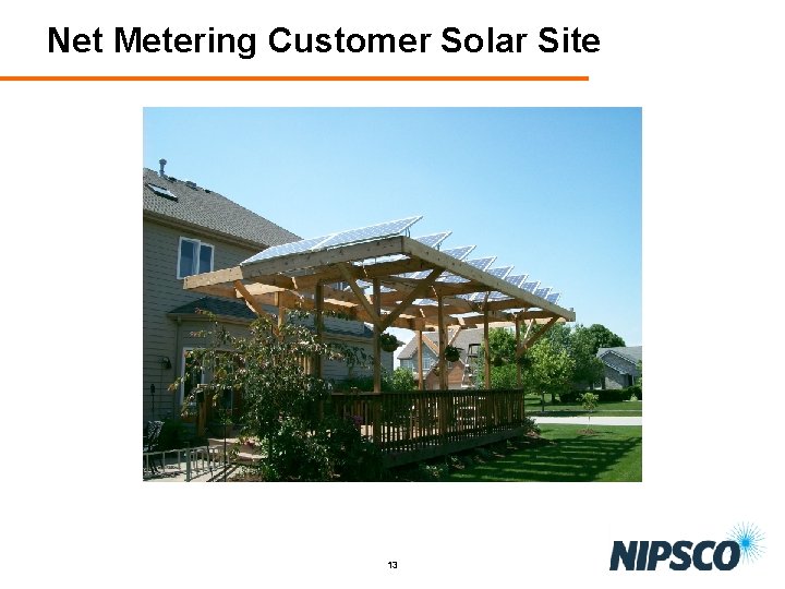 Net Metering Customer Solar Site 13 