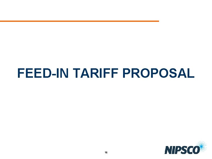 FEED-IN TARIFF PROPOSAL 18 