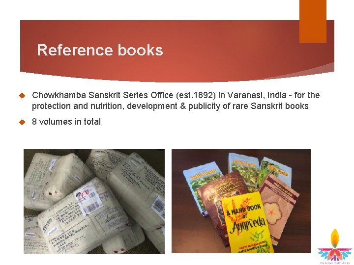 Reference books Chowkhamba Sanskrit Series Office (est. 1892) in Varanasi, India - for the