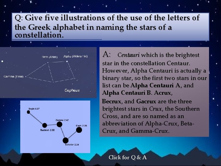 Q: Give five illustrations of the use of the letters of the Greek alphabet