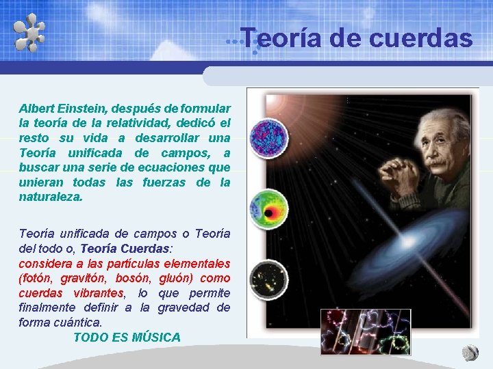 Teoría de cuerdas Albert Einstein, después de formular la teoría de la relatividad, dedicó Teoría de cuerdas Albert Einstein, después de formular la teoría de la relatividad, dedicó