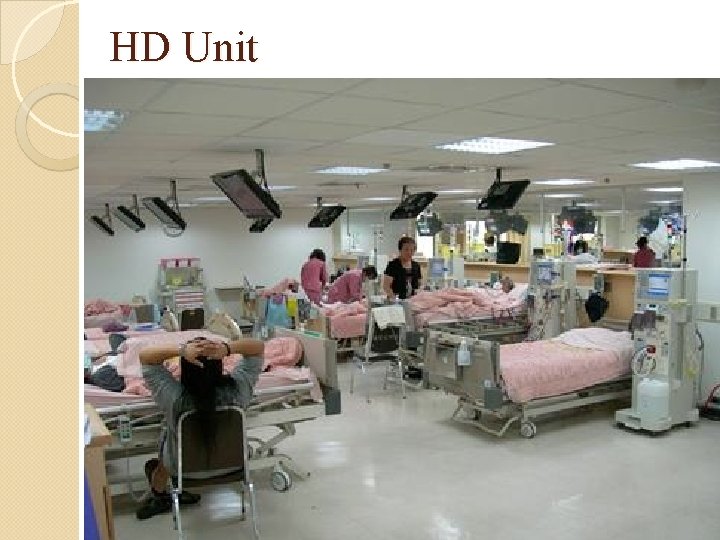 HD Unit Specially designed Renal Unit within a hospital Patients must travel to the
