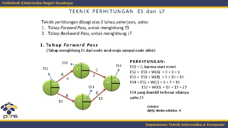 TEKNI K PERHI T U N G A N ES dan LF Teknik perhitungan