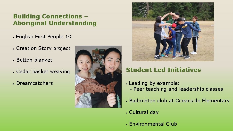 Building Connections – Aboriginal Understanding · English First People 10 · Creation Story project